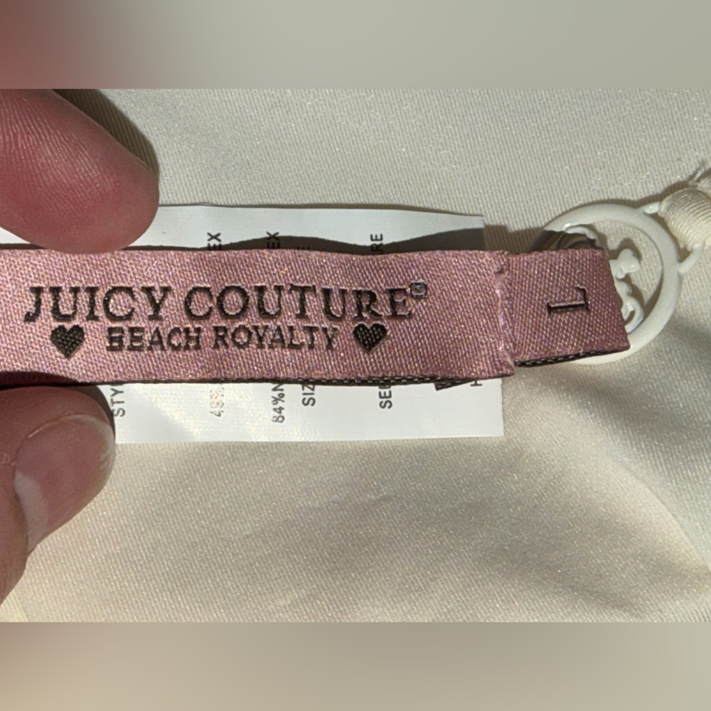 NWT Juicy Couture Cream Bralette size large swim top Halter swim top bikini top - Picture 3 of 6